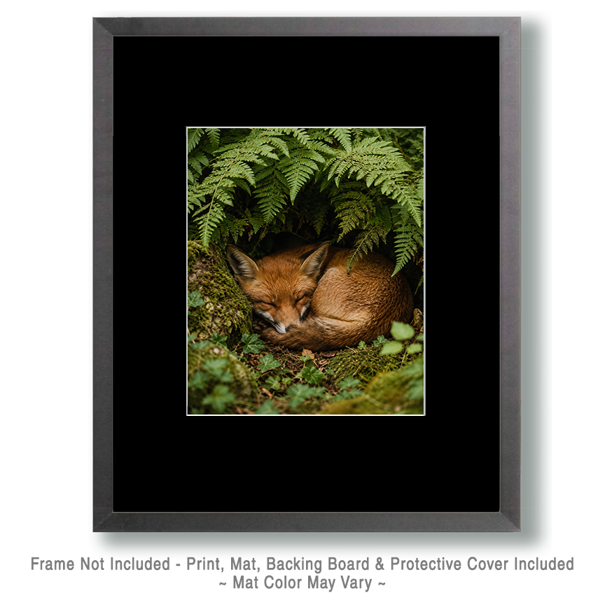 Fox Sleeping in Ferns - Cottagecore Home Decor - Image 2