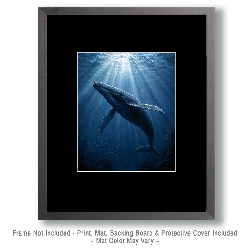 Just Below the Surface - Coastal Whale Wall Art - Image 2