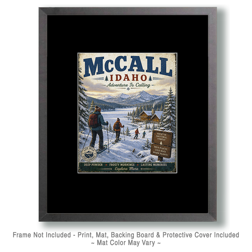 McCall Idaho - Adventure Is Calling Art Print - Vintage Travel Poster Mountain Town Wilderness Wall Decor - Image 2