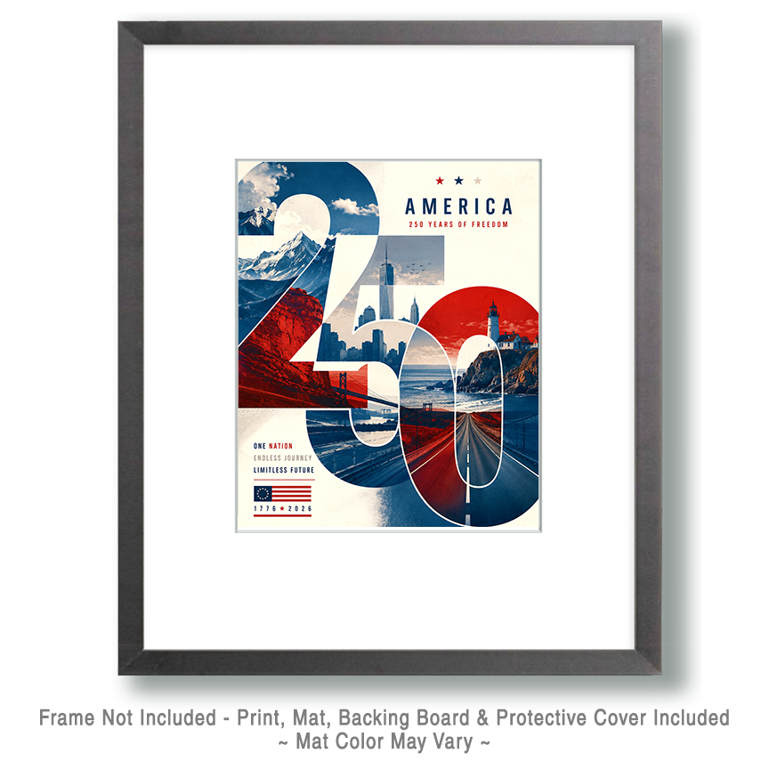 Modern Minimalist Style America - USA 250th Anniversary Art Print - Image 2