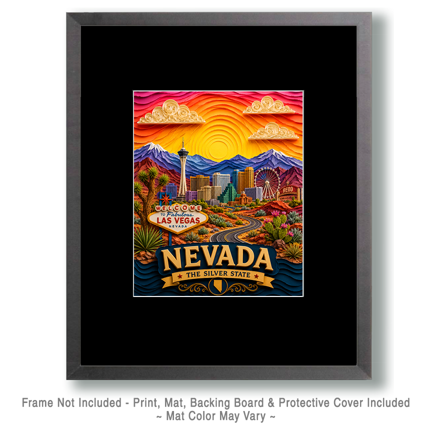 Nevada Souvenir Art Print - Name Drop Destination Travel Poster - Image 2