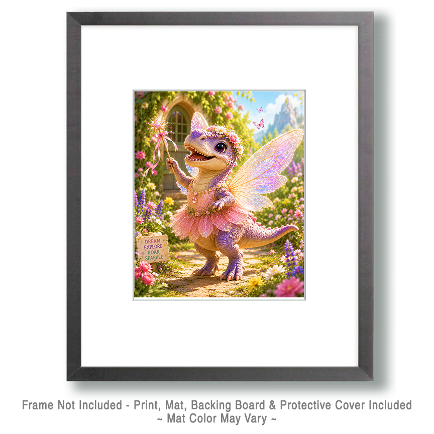 T Rex Dinosaur Fairy - Animal Fairies - Children's Fantasy Artwork - Image 2