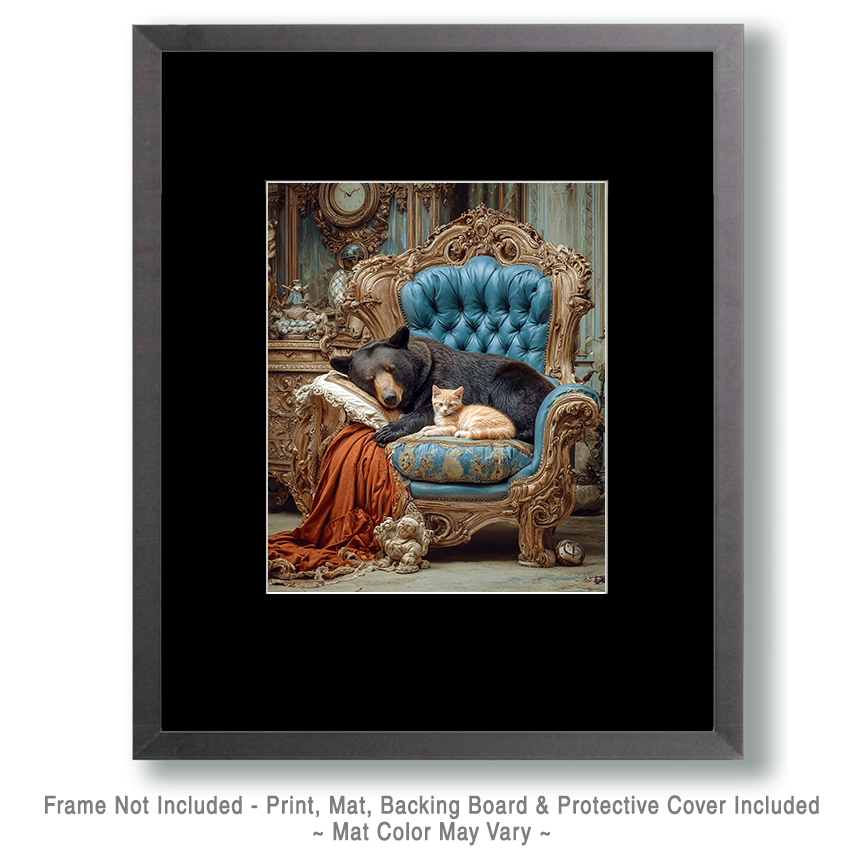 Two Sleepy Friends - Black Bear Art Print - Image 2