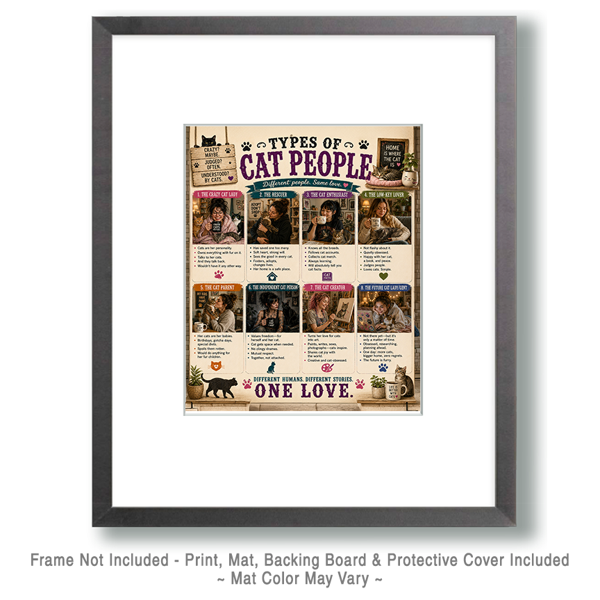 Types of Cat People Chart Art Print - Image 2