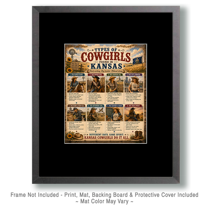 Types of Cowgirls in Kansas Chart - Souvenir Art Print - Image 2