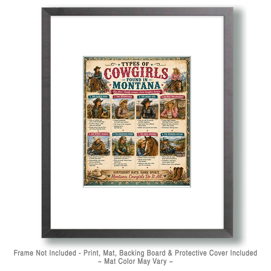 Types of Cowgirls in Montana Chart - Souvenir Art Print - Image 2