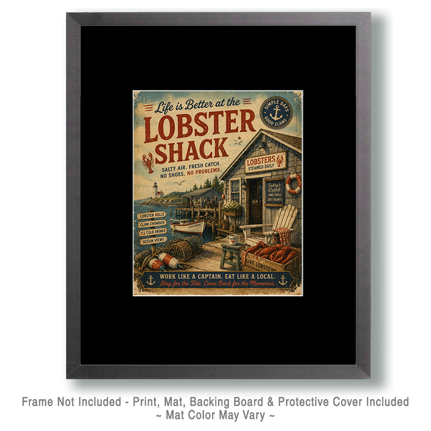 Vintage Style Lobster Shack - Coastal Nautical Ad - Image 2