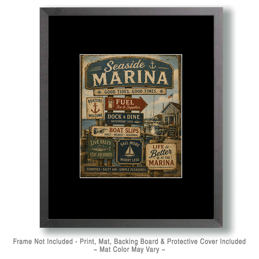 Vintage Style Marina - Coastal Nautical Signs - Image 2