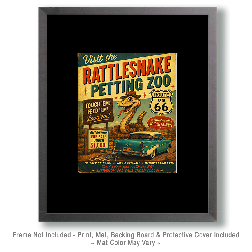 Visit the Rattlesnake Petting Zoo - Route 66 Parody Poster - Image 2