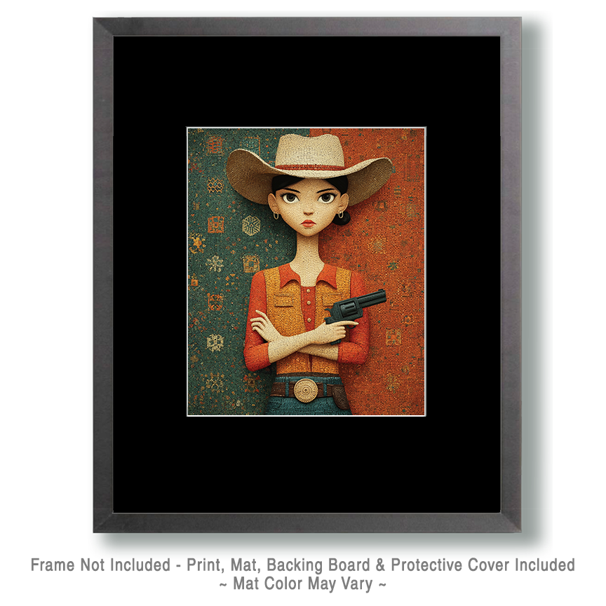 Wholesale Lone Star Cowgirl Jolene Art Prints - Retail Ready Matted Western Wall Art.png - Image 2