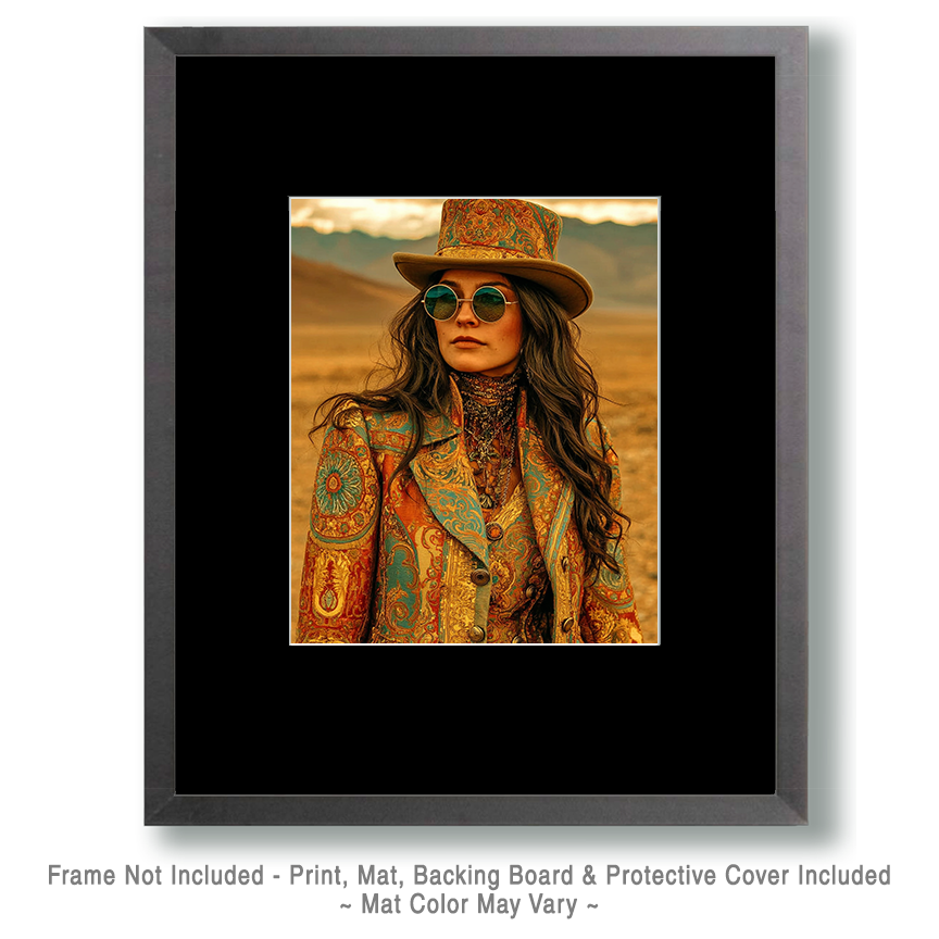 Wholesale Outlaw Cowgirl Mabel Matted Art Print - Retail Ready Western Wall Art.png - Image 2