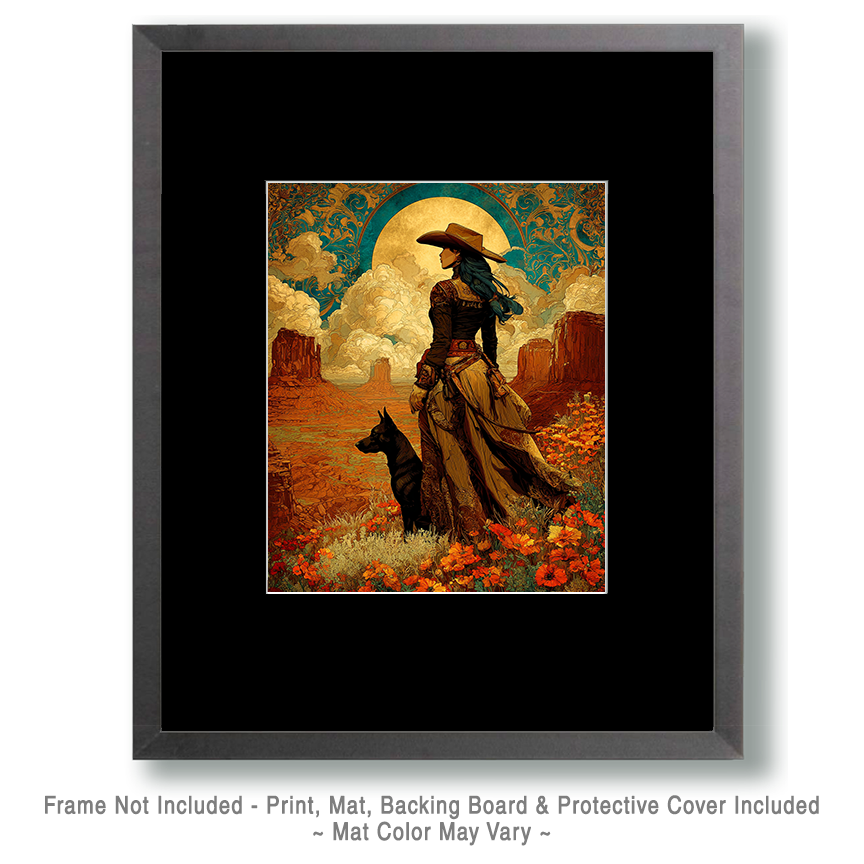 Wholesale Retail Ready Modern Cowgirl Jolene with Sage Matted Art Print - Western Boutique Wall Decor.png - Image 2
