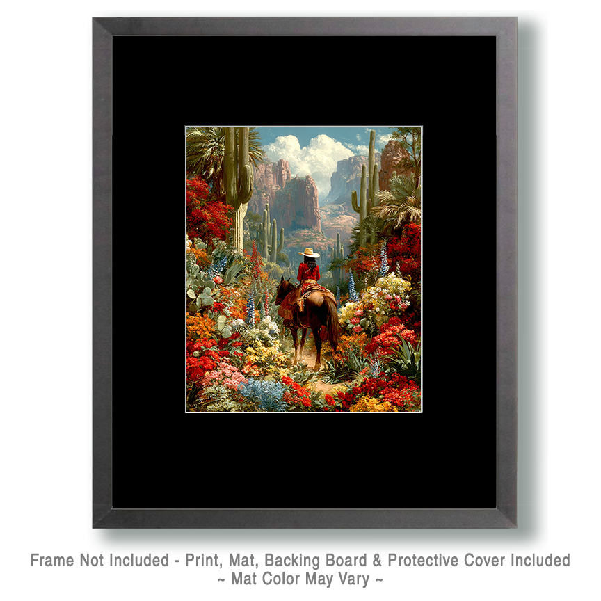 Wholesale Travel Souvenir Cowgirl Print - Retail Ready Matted Western Art.png - Image 2