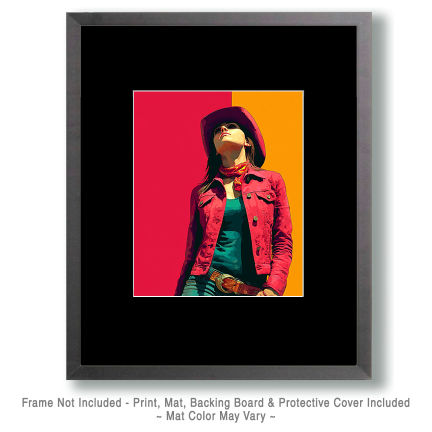 Wholesale Western Wall Art - Matted Minimalist Cowgirl Hazel Print for Independent Boutiques.png - Image 2