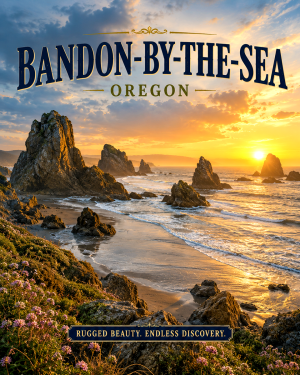 Bandon by the Sea Oregon Rugged Sea Stacks Matted Print - Wholesale Coastal Gallery Wall Art