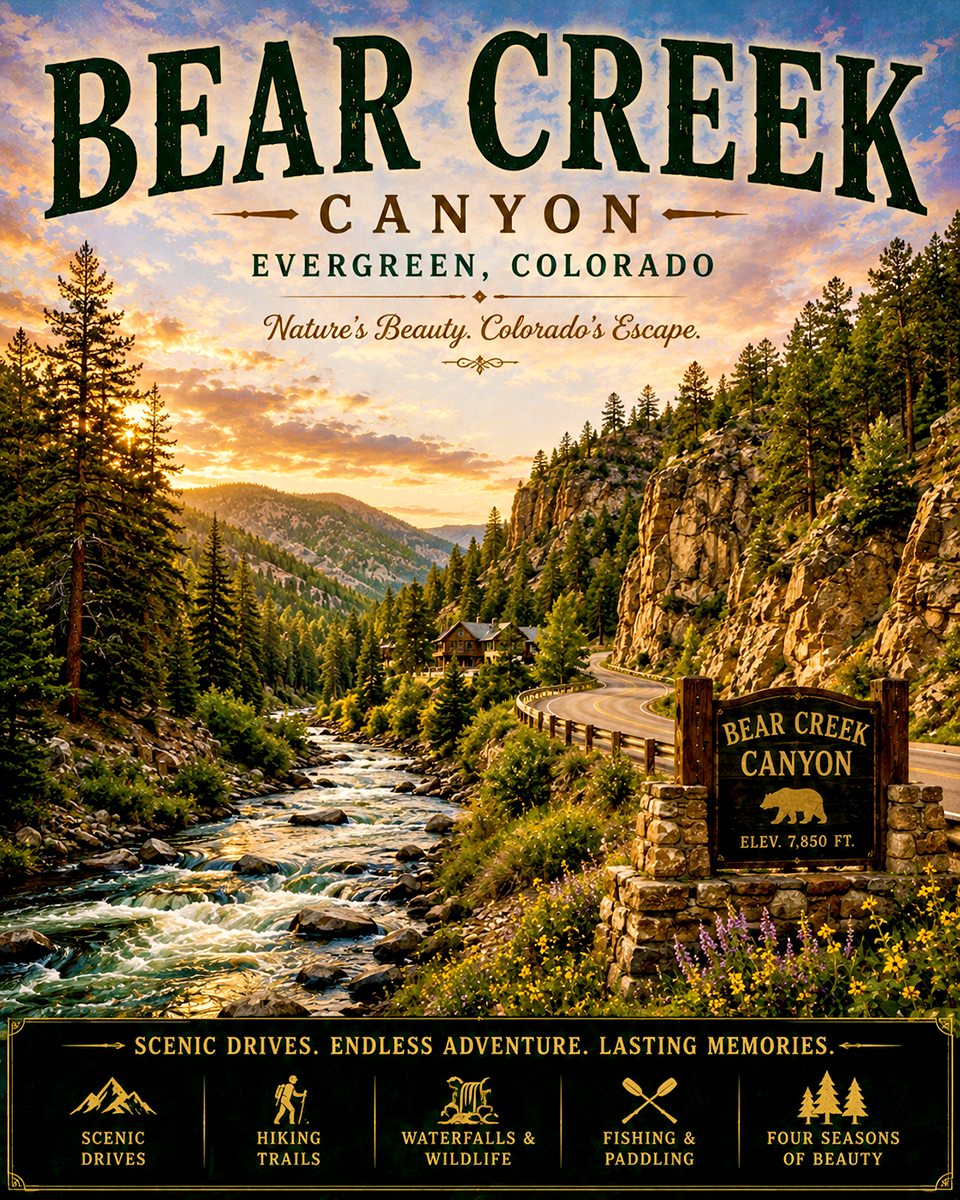 Bear Creek Canyon Evergreen Colorado Matted Art Print - Wholesale Scenic Foothills Wall Decor