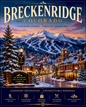 Breckenridge Colorado Matted Art Print - Wholesale Ski Town Decor