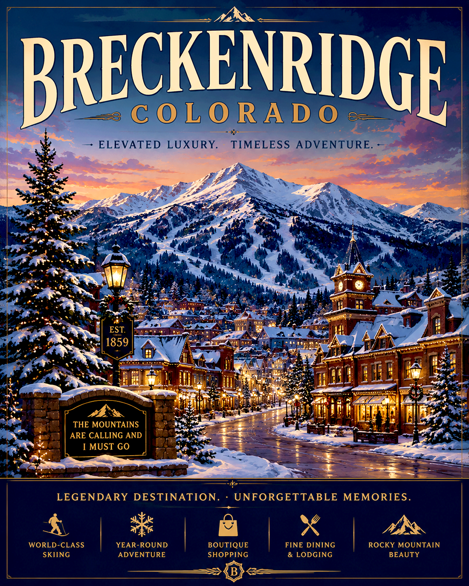 Breckenridge Colorado Matted Art Print - Wholesale Ski Town Decor