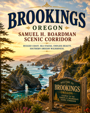 Brookings Oregon Samuel H. Boardman Scenic Corridor Matted Print - Wholesale Southern Coast Wilderness Art