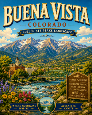 Buena Vista Colorado Collegiate Peaks Landscape Matted Print - Wholesale Adventure Art