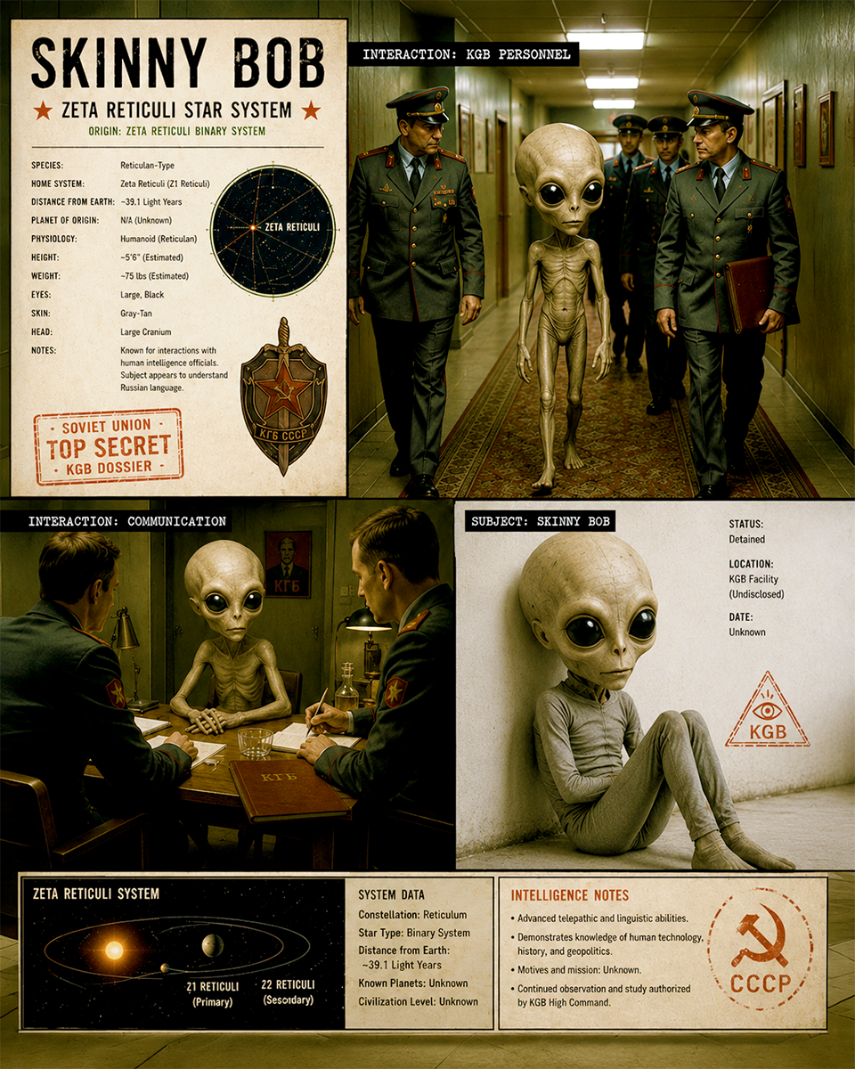 Classified-Zeta-Reticuli-Gray-Alien-Matted-Print---Stylized-Sci-Fi-Wholesale-Wall-Art