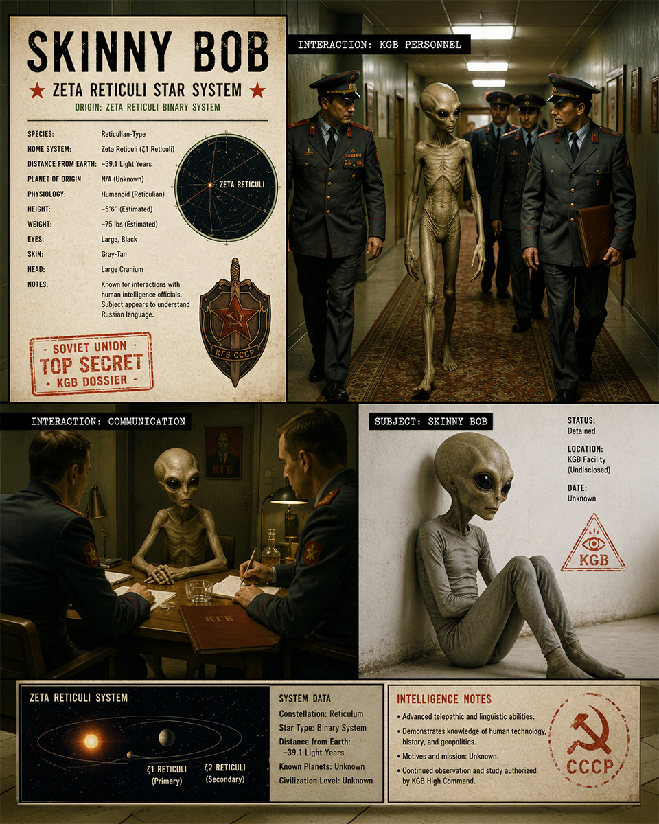 Classified Zeta Reticuli Gray Alien Matted Print - Stylized Sci Fi Wholesale Wall Art