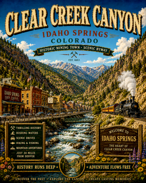 Clear Creek Canyon Idaho Springs Colorado Matted Print - Wholesale Outdoor Adventure Wall Art