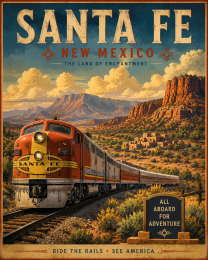 Cumbres & Toltec Scenic Railroad Santa Fe Matted Art Print - Wholesale New Mexico Home Decor