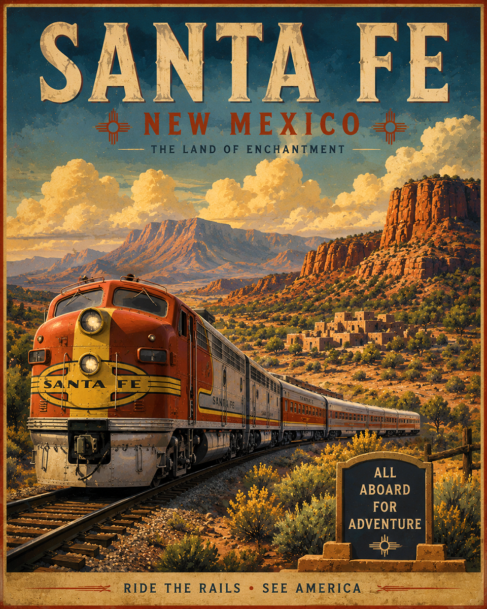 Cumbres & Toltec Scenic Railroad Santa Fe Matted Art Print - Wholesale New Mexico Home Decor