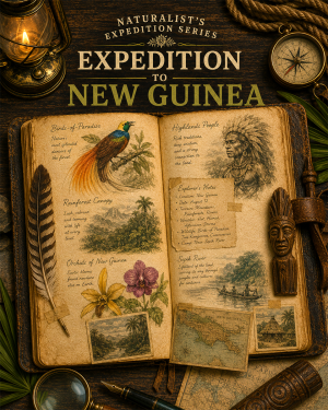 Expedition to New Guinea Matted Art Print - Vintage Exploration Art