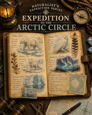 Expedition to the Arctic Circle Matted Art Print - Vintage Polar Exploration Art