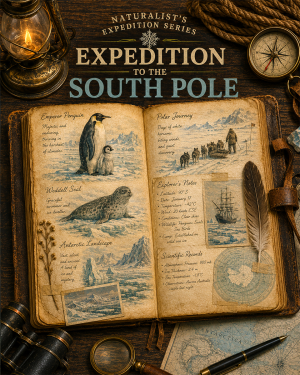 Expedition to the South Pole Matted Art Print - Vintage Polar Expedition Art