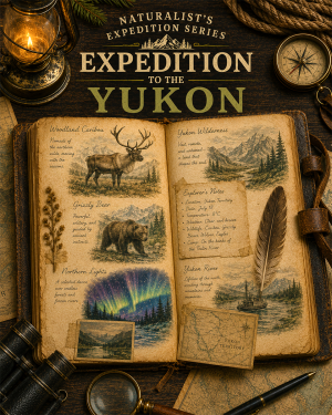 Expedition to the Yukon Matted Art Print - Vintage Wilderness Expedition Art
