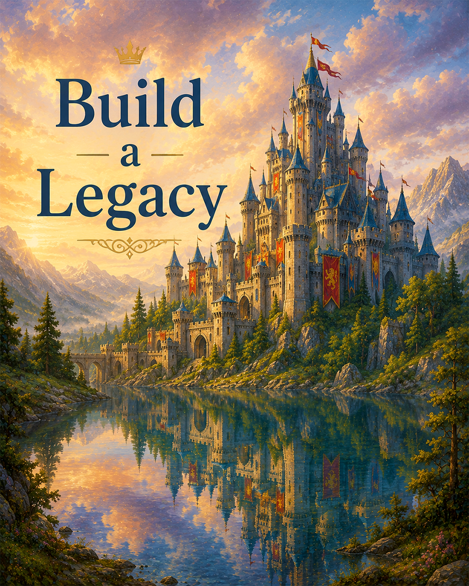 Fantasy Castle Wall Art Matted Art Print - Build a Legacy Kingdom Decor