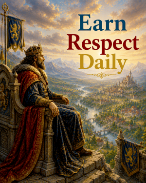 Fantasy King Wall Art Matted Art Print - Earn Respect Daily Medieval Realm Decor