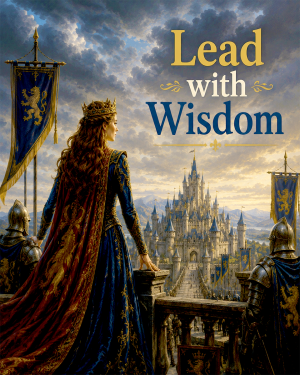 Fantasy Queen Wall Art Matted Art Print - Lead with Wisdom Castle Kingdom Decor