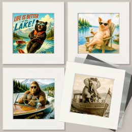 Anthropomorphic Animals Lake-Life