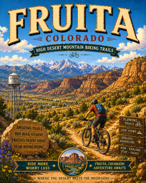 Fruita Colorado High Desert Mountain Biking Trails Matted Art Print - Wholesale Adventure Decor