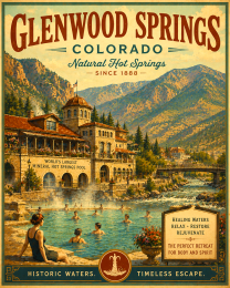 Glenwood Springs Colorado Canyon & Hot Springs Matted Art Print - Wholesale Travel Decor