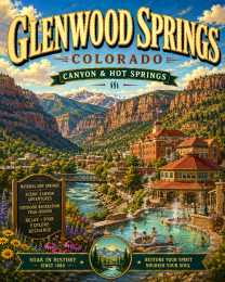 Glenwood Springs Colorado Hot Springs Matted Art Print - Wholesale Travel Decor
