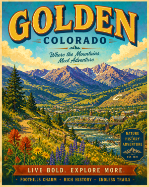 Golden Colorado Matted Art Print - Wholesale Souvenir