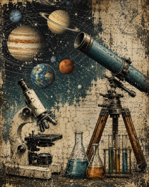 Grunge Style Science Poster Matted Art Prints for Classrooms