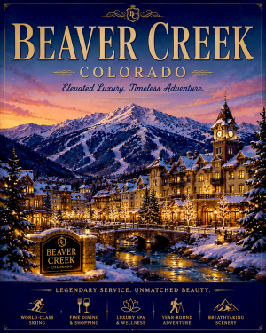 Historic Beaver Creek Colorado Ski Town Matted Print - Wholesale Souvenir
