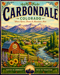 Historic Carbondale Colorado Matted Art Print - Wholesale Mountain Town Decor
