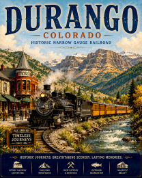 Historic Durango Colorado Narrow Gauge Railroad Matted Art Print - Wholesale Railway Decor