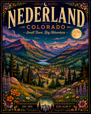 Historic Nederland Colorado Matted Art Print - Wholesale Western Souvenir