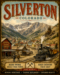 Historic Silverton Colorado Matted Art Print - Wholesale Western Souvenir