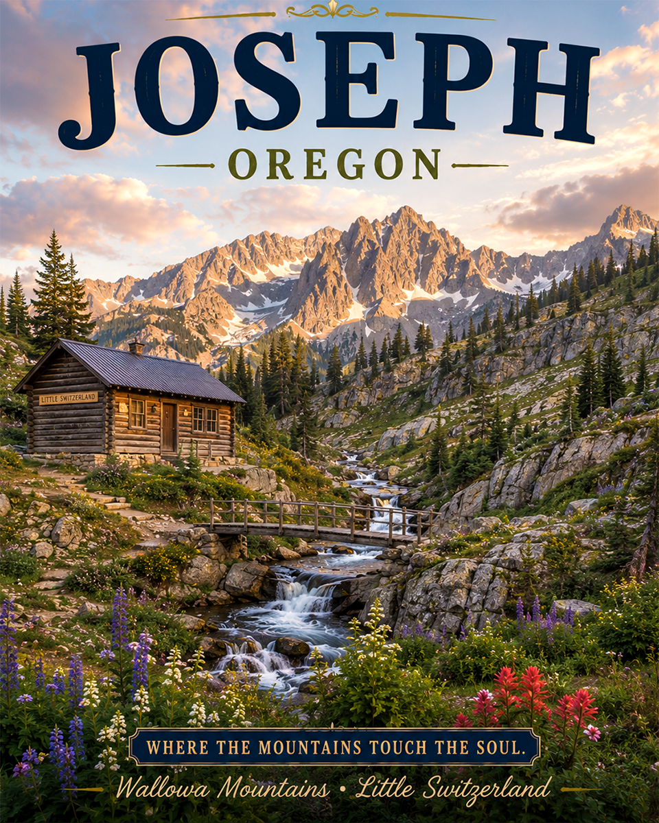 Joseph Oregon Wallowa Mountains Little Switzerland Matted Art Print - Wholesale Alpine Wilderness Art