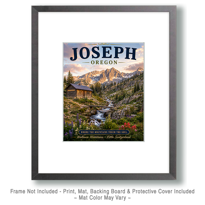 Joseph Oregon Wallowa Mountains Little Switzerland Matted Art Print - Wholesale Alpine Wilderness Art - Image 2