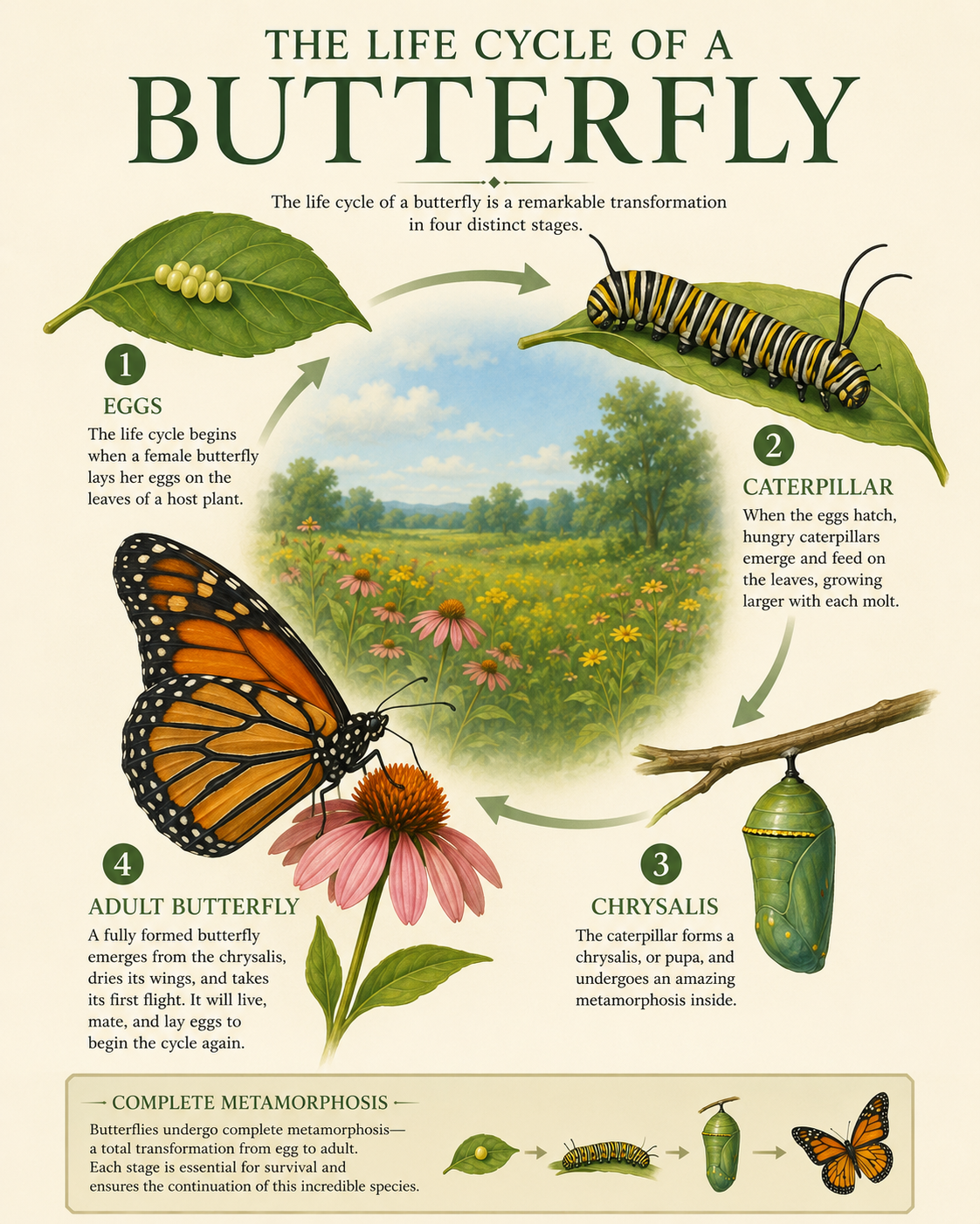 Lifecycle of a Butterfly Matted Art Prints for Classrooms